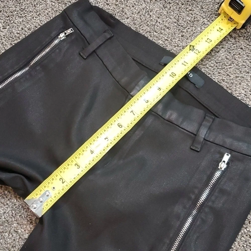 J Brand Womens Moto Skinny in Coated Black Jeans sz 29